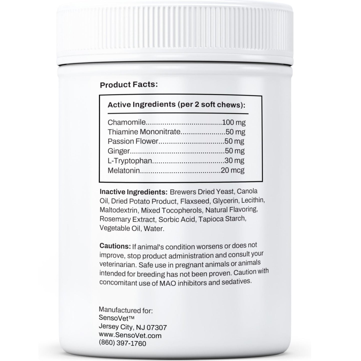 SensoVet Calming Melatonin Ginger Chews Supplement for Dogs