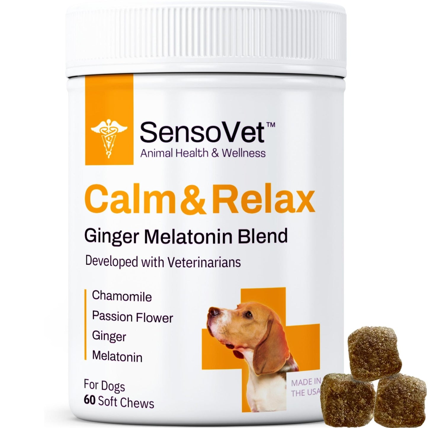 SensoVet Calming Melatonin Ginger Chews Supplement for Dogs