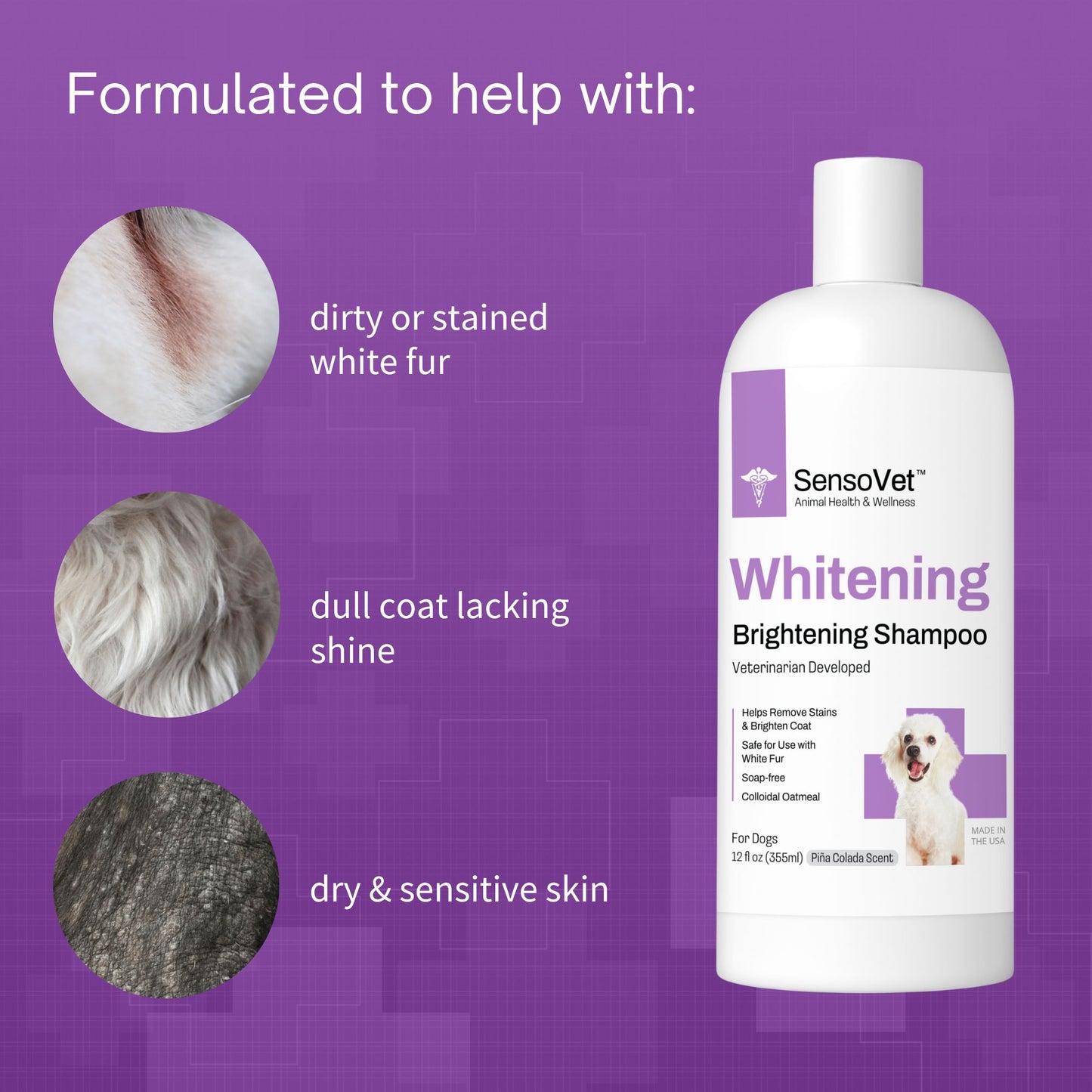 Whitening & Brightening Shampoo for Dogs - 12oz