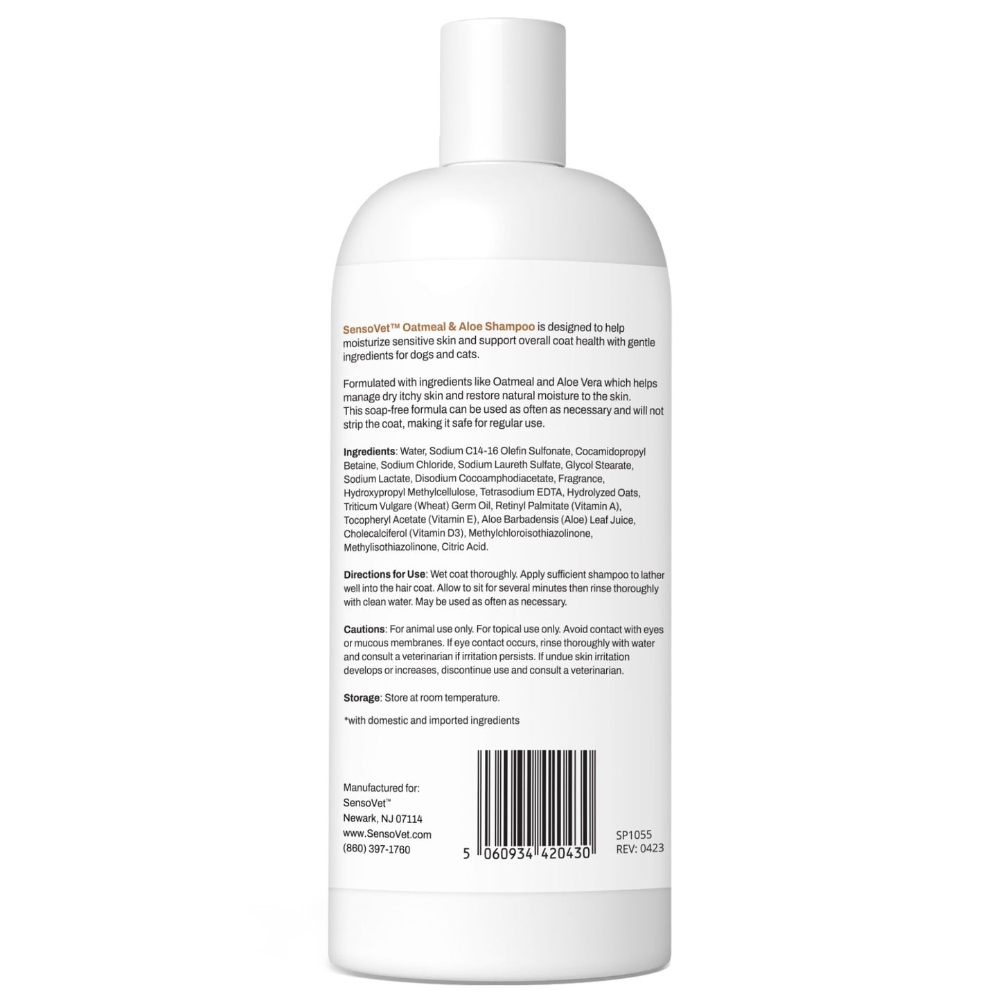 Oatmeal & Aloe Shampoo for Dogs and Cats - 12oz
