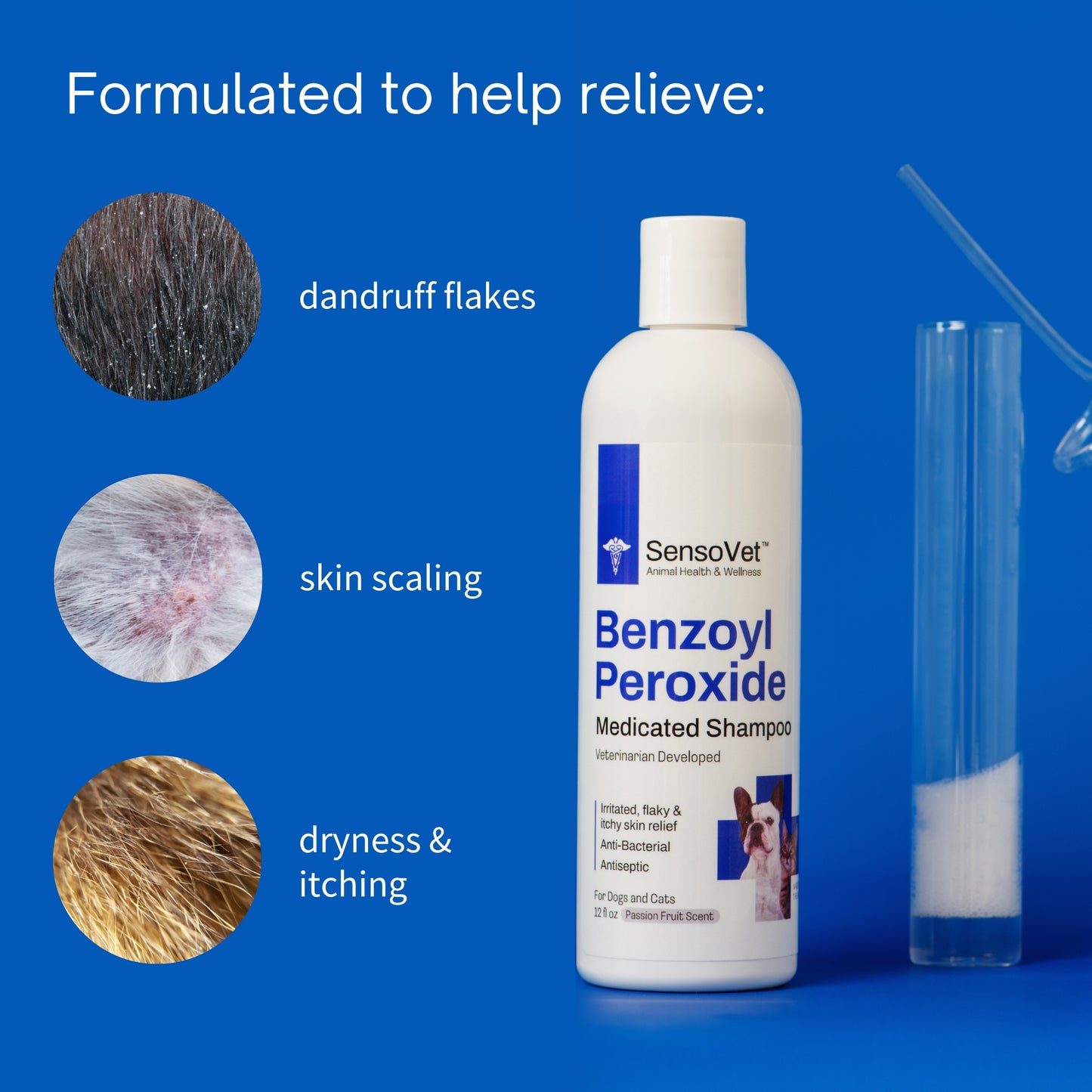 SensoVet Benzoyl Peroxide Shampoo for dogs and cats
