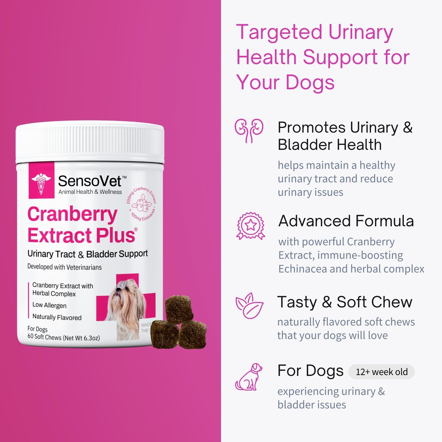 Cranberry Extract Plus Soft Chews for Dogs