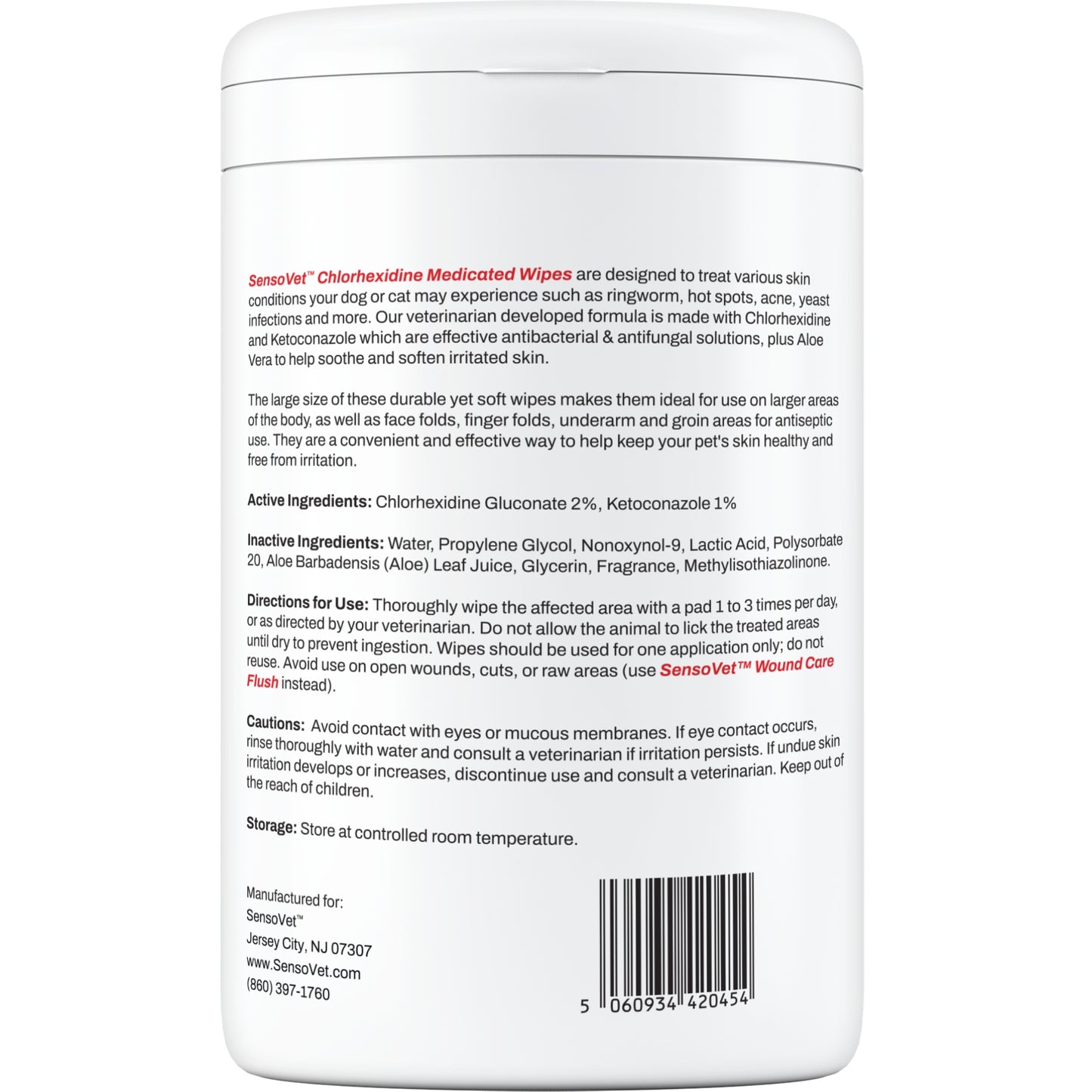 Chlorhexidine Large Wipes for Dogs & Cats - 60 Wipes