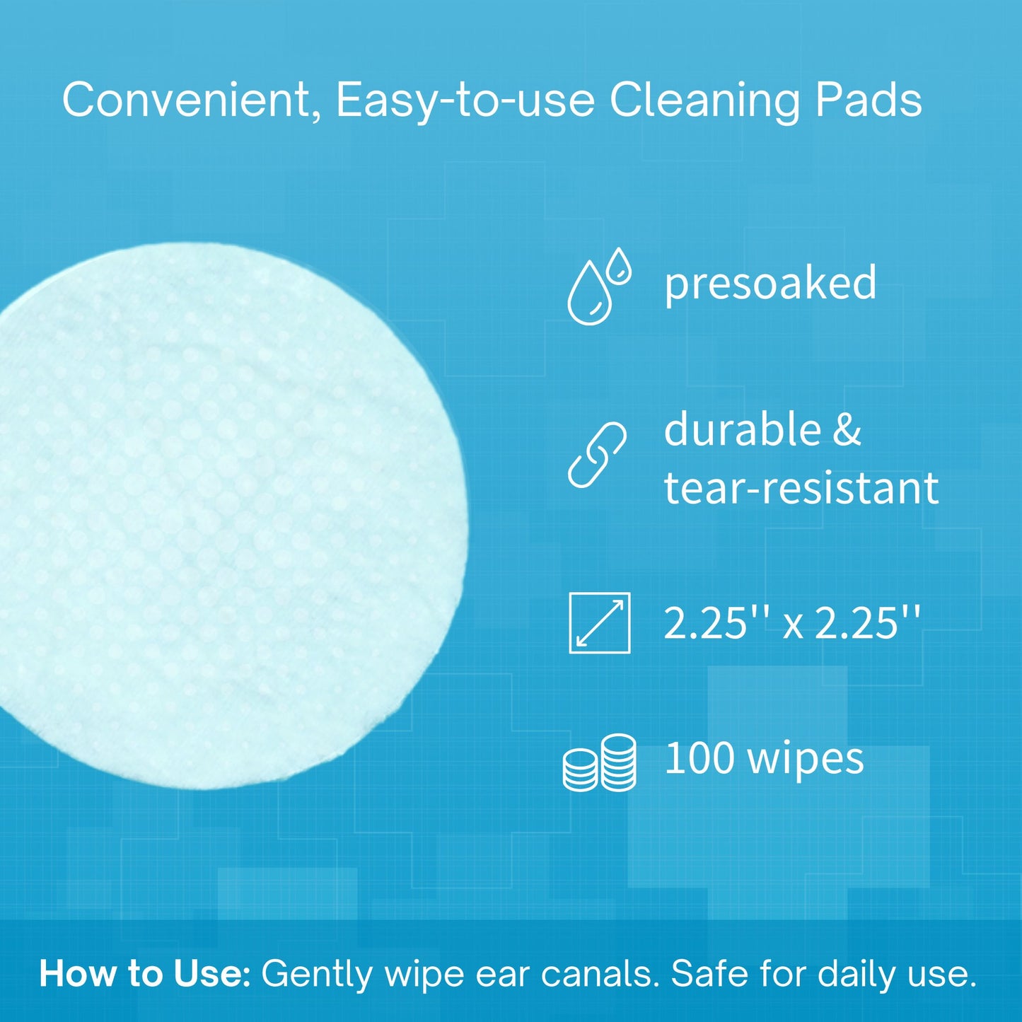 Ear Wipes for Dogs & Cats - 100 Wipes