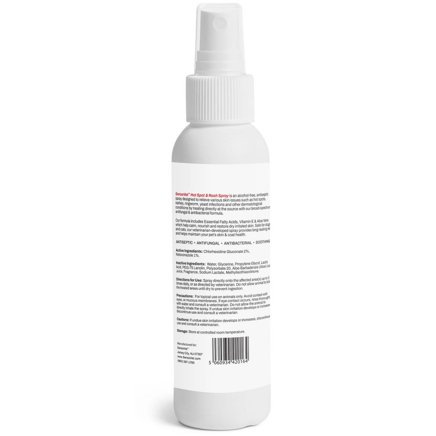Antiseptic Hot Spot & Rash Spray for Dogs & Cats - 8oz