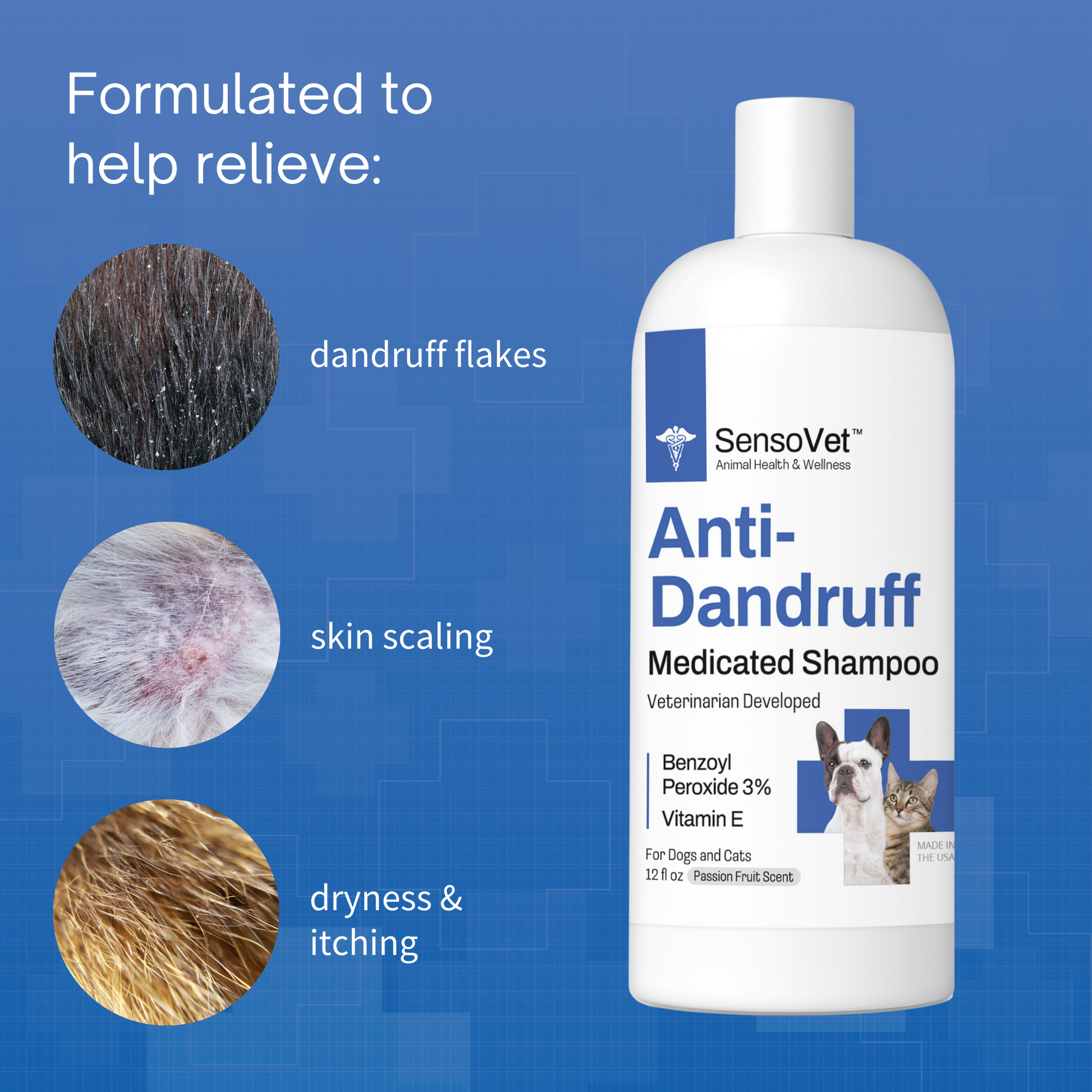 Formulated to help relieve dandruff flakes, skin scaling, dryness and itching