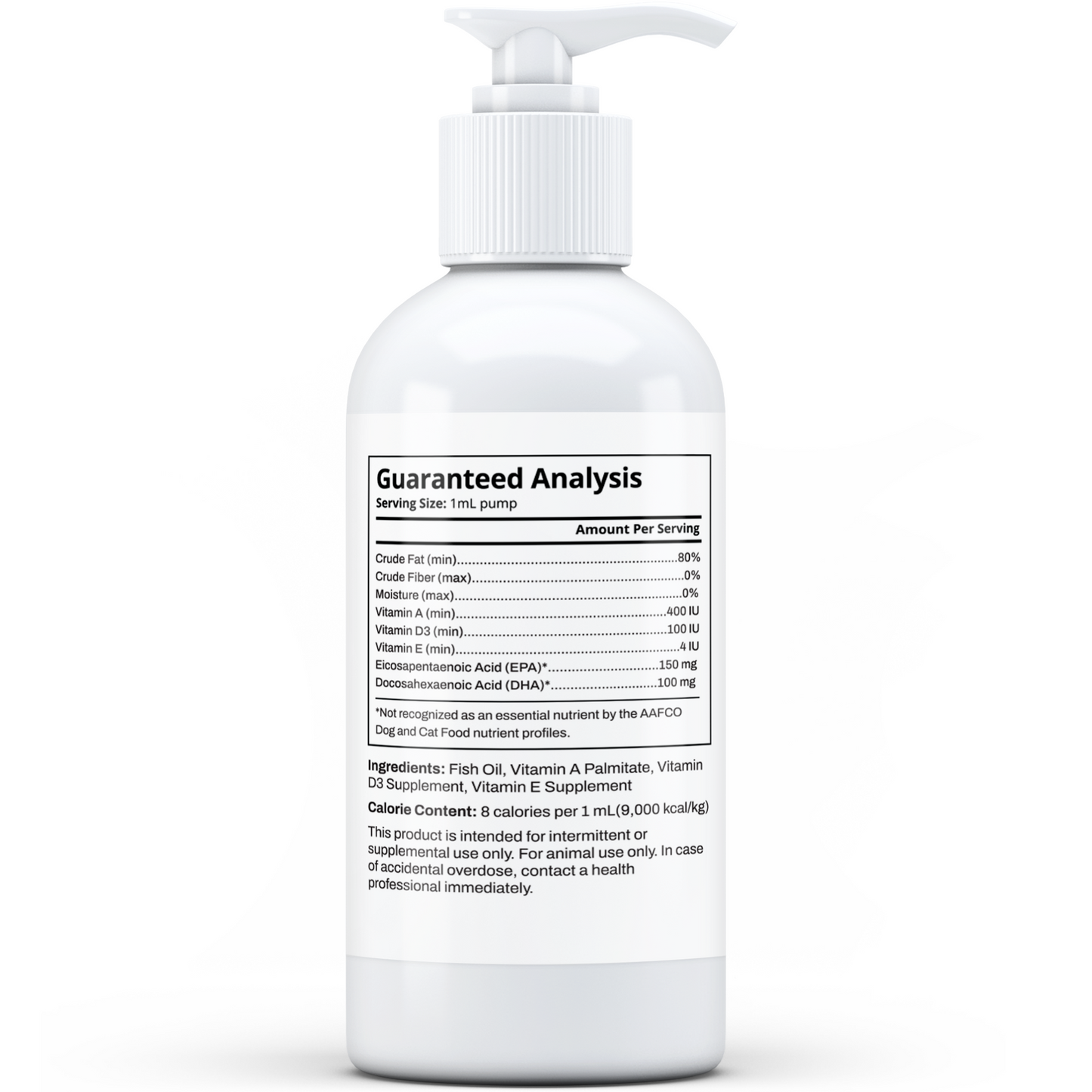 Advanced Omega-3 Liquid for Dogs & Cats - Fish Oil with Vitamins - 8oz