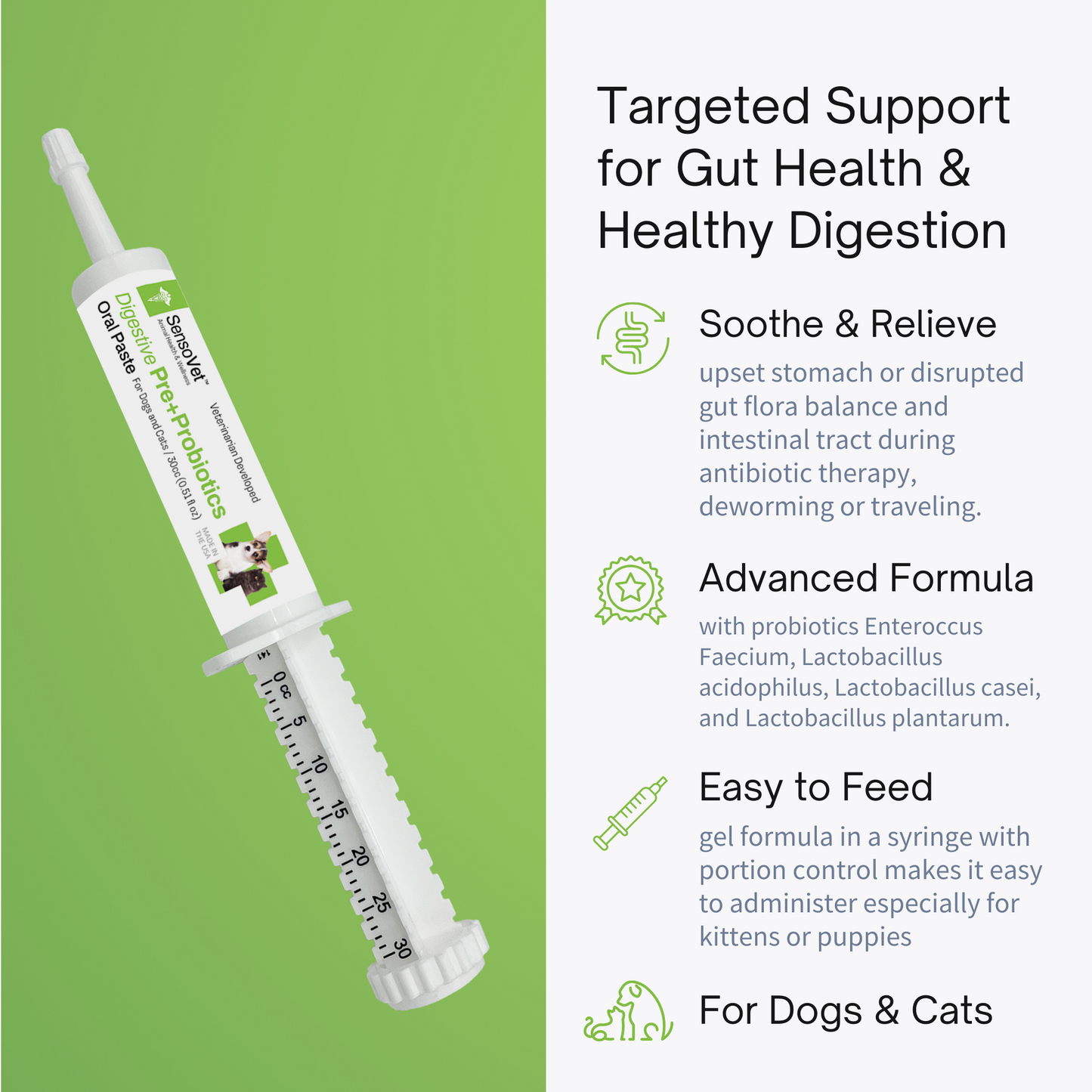 Prebiotic & Probiotic Oral Paste for Dogs & Cats - 30cc