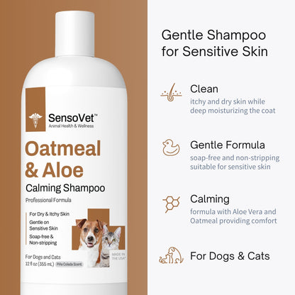 Oatmeal & Aloe Shampoo for Dogs and Cats - 12oz