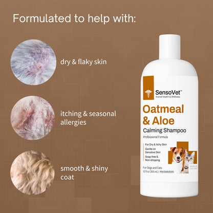 Oatmeal & Aloe Shampoo for Dogs and Cats - 12oz