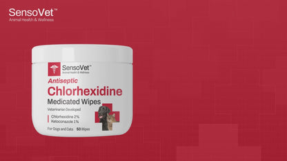 Antiseptic Chlorhexidine Wipes for Dogs & Cats - 50 Wipes