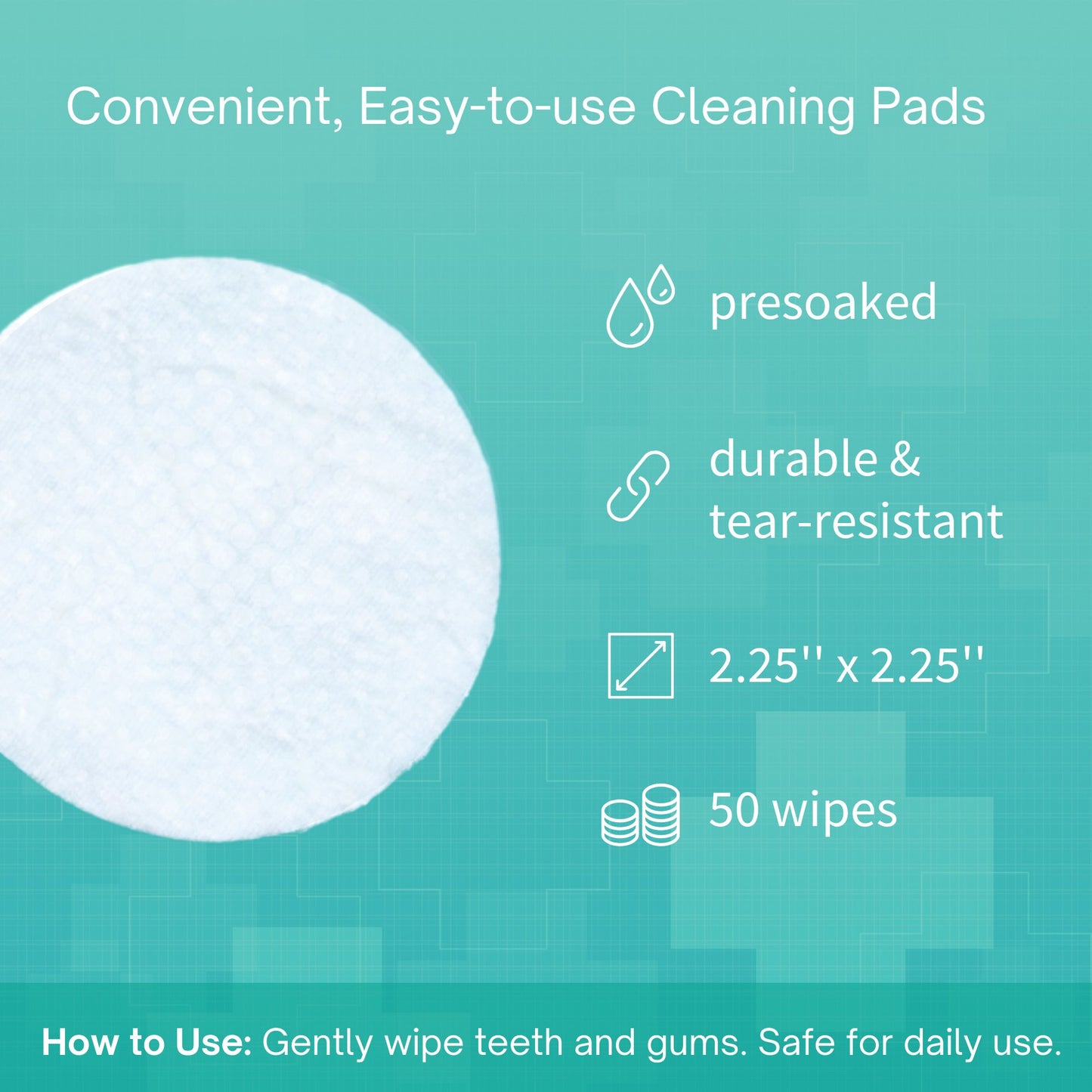 Plaque & Tartar Control Dental Wipes for Dogs - 50 Wipes