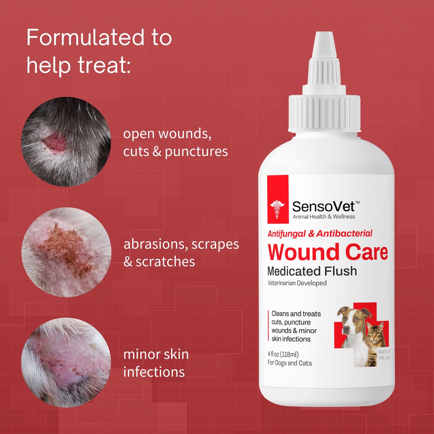 Wound Care Flush for Dogs & Cats - 4oz