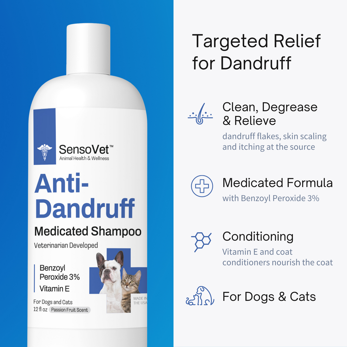 Targeted relief for dandruff for your pet