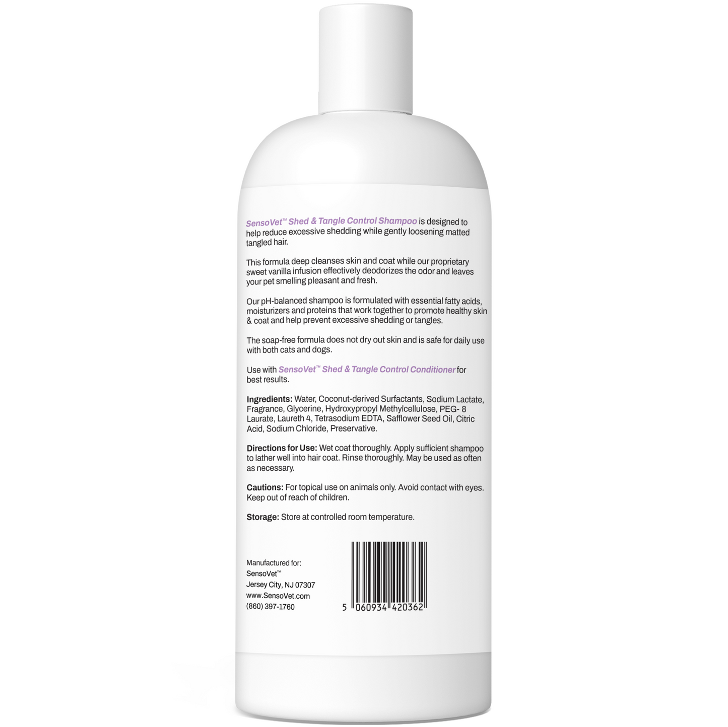 SensoVet Shed & Tangle Control Shampoo for Dogs & Cats