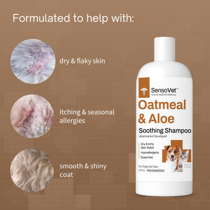Oatmeal & Aloe Shampoo for Dogs and Cats - 12oz