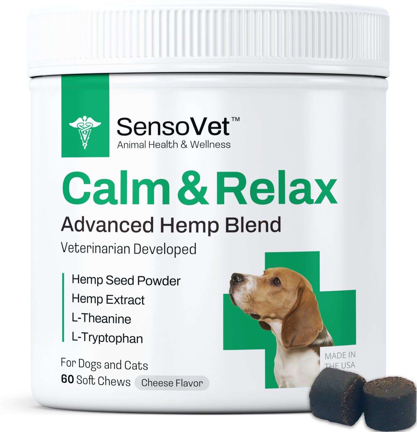 SensoVet Calm & Relax advanced hemp blend chews for dogs