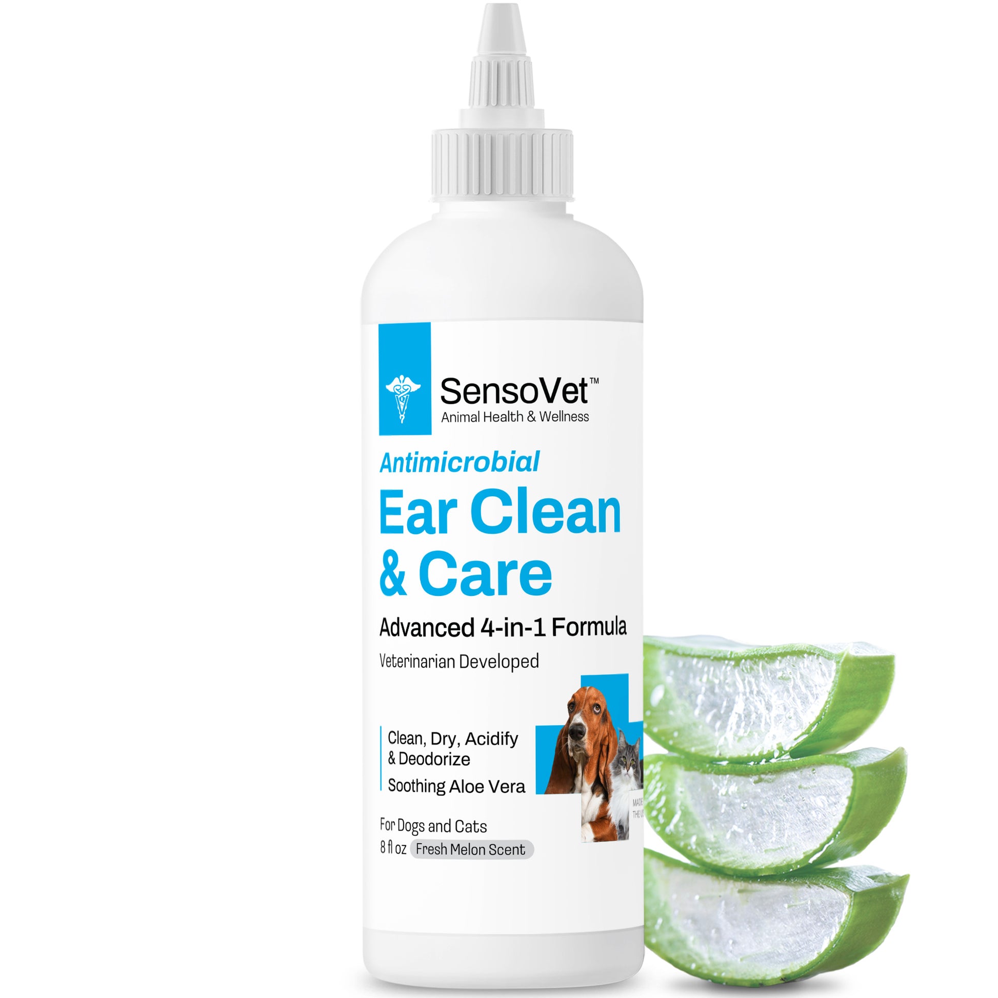 SensoVet Antimicrobial Ear Clean and Care Flush for Dogs and Cats